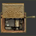 Wooden Music Box With Engraved Message Heart Patterns And Hand Crank Mechanism