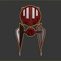 Red Sci Fi Aerospace Spaceship With Aerodynamic Wings And Metallic Structure