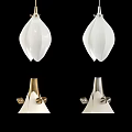 Modern White Teardrop Chandeliers With Golden Hangers For Decorative Ceiling Lighting