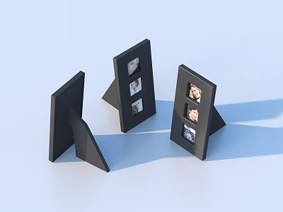 Black Standing Photo Frames With Multiple Photos For Modern Home Living Supplies 3d model