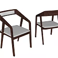 Elegant Modern Single Chair Design With Wooden Frame And White Cushion