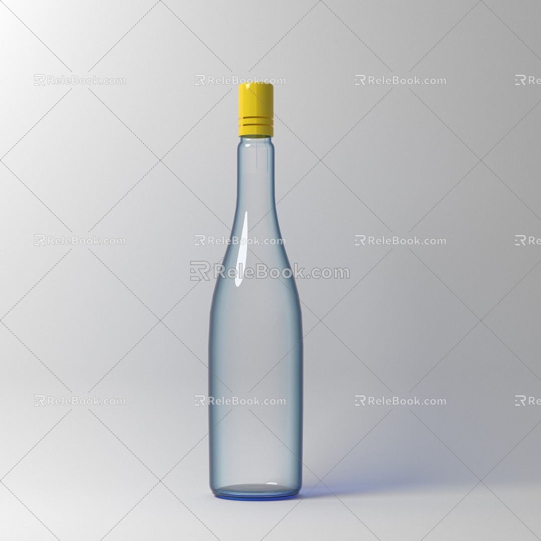 Wine Bottle Beverage Bottle Water Bottle Long-necked Bottle 3d model