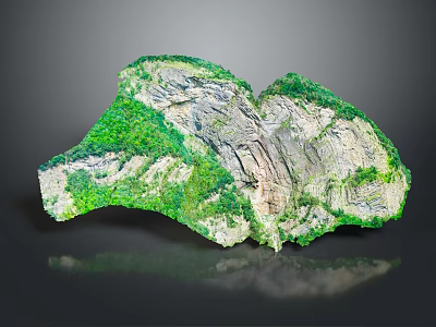 Natural Scenic Landscape Featuring Lush Green Vegetation And Rocky Mountainous Terrain 3d model