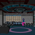 Modern Bar Interior Design With Neon Lighting Bar Counter And Stylish Seating Area