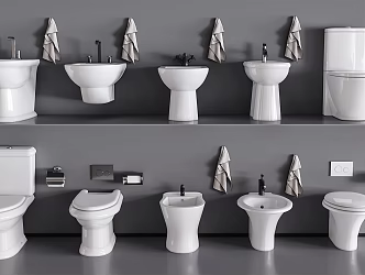 Modern toilet mop pool toilet bowl combination 3d model