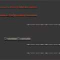 Industrial Red Coated Metal Pipes And Strip Tools With Nails In Different Lengths