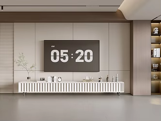 Modern TV Background Wall Modern Decoration Balcony Cabinet Living Room Cabinet Wooden Decorative Background Wall 3d model