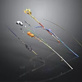 Decorative Rods With Panda Figurine Flower And Fruit Ornaments In Colorful Styles