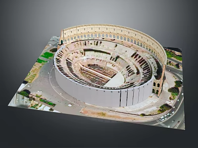 Iconic Roman Colosseum Aerial View Showing Ancient Architecture And Historical Structure 3d model
