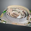 Iconic Roman Colosseum Aerial View Showing Ancient Architecture And Historical Structure