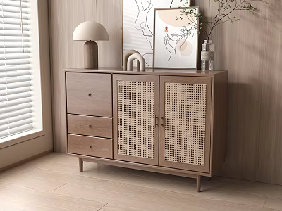Middle style porch cabinet 3d model