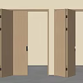 Sleek Modern Wooden Folding Doors Open Design For Home Interior Space