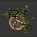 Hanging Potted Plant With Lush Green Leaves In Macramé Rope Hanger