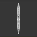 Detailed Warship Model With Gray Hull Wooden Deck Turrets And Antenna Structure