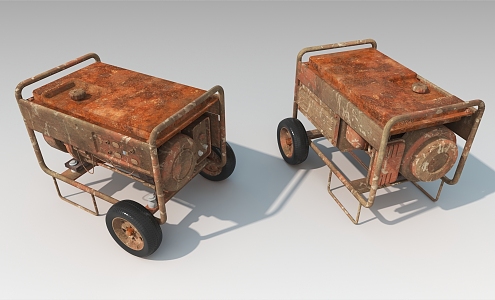 generator rusty machine old generator old generator 3d model