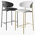 Stylish Modern Bar Stools With Black White Upholstered Seats And Metal Frames