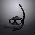 Black Diving Mask And Snorkel Set For Water Sports Activities