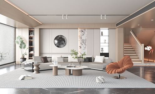 modern living room 3d model