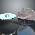 Modern Round Rainfall Shower Head with Sleek Metal Surface and Small Nozzles