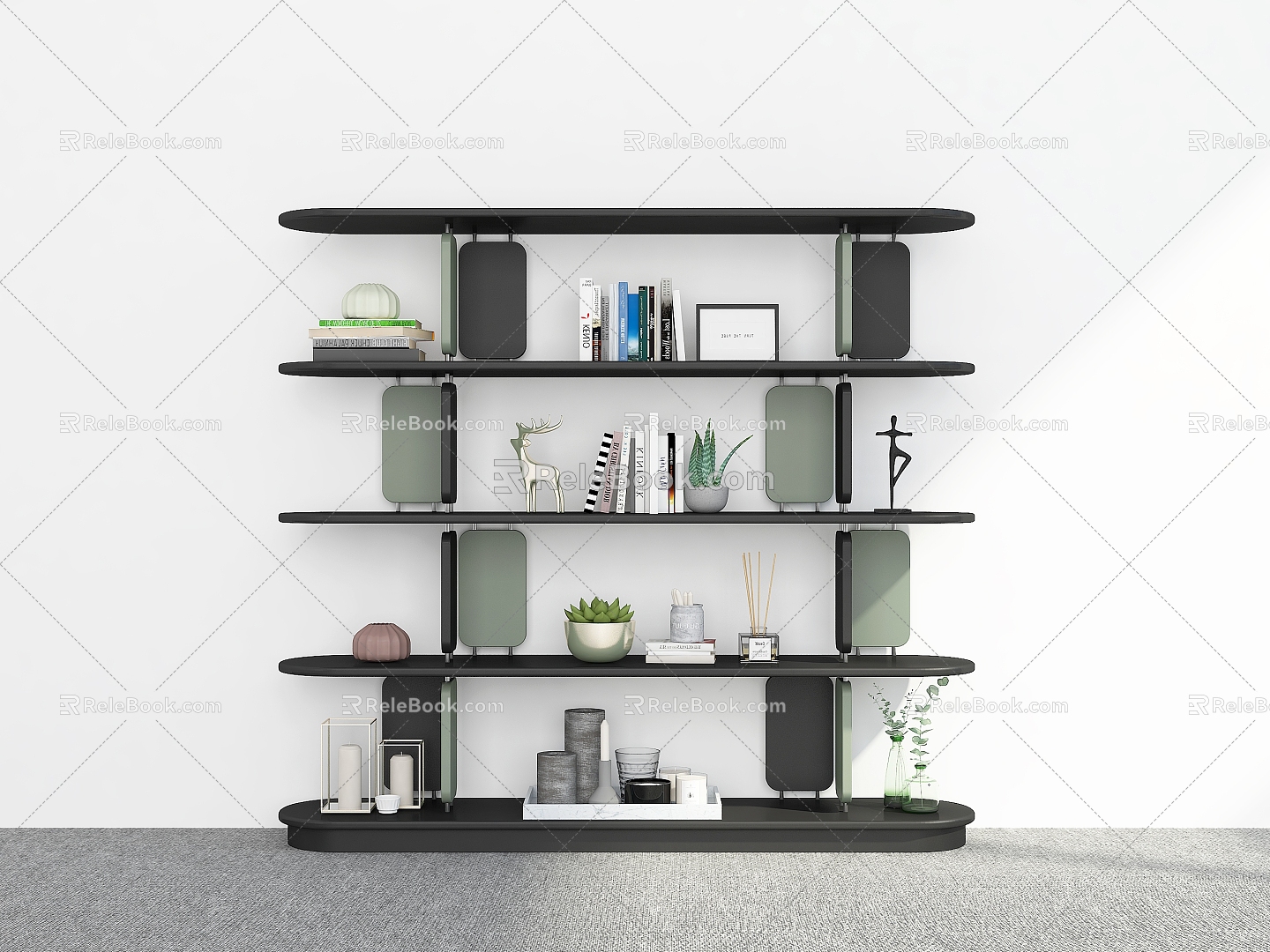 Bookshelf Bookshelf Ornaments Storage Rack Decorative Rack Bookshelf Shelf 3d model