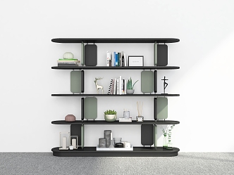 Bookshelf Ornaments Storage Rack Decorative Rack Bookshelf Shelf 3d model