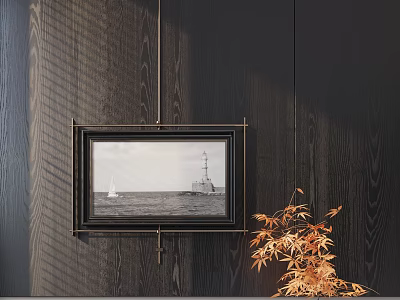 Vintage decorative painting high hanging painting 3d model