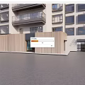 Modern Commercial Storefront Design With Vertical Wooden Slats And Glass Front