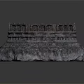 Ancient Circular Stone Architectural Structure with Multi Tiered Base and Arched Openings in Classical Design
