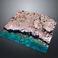 Scenic Rocky Coastline With Clear Turquoise Water And Cracked Rock Surface