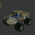 Challenging Off Road Terrain for Bigfoot Monster Truck with Large Tires Blue Body and Antenna