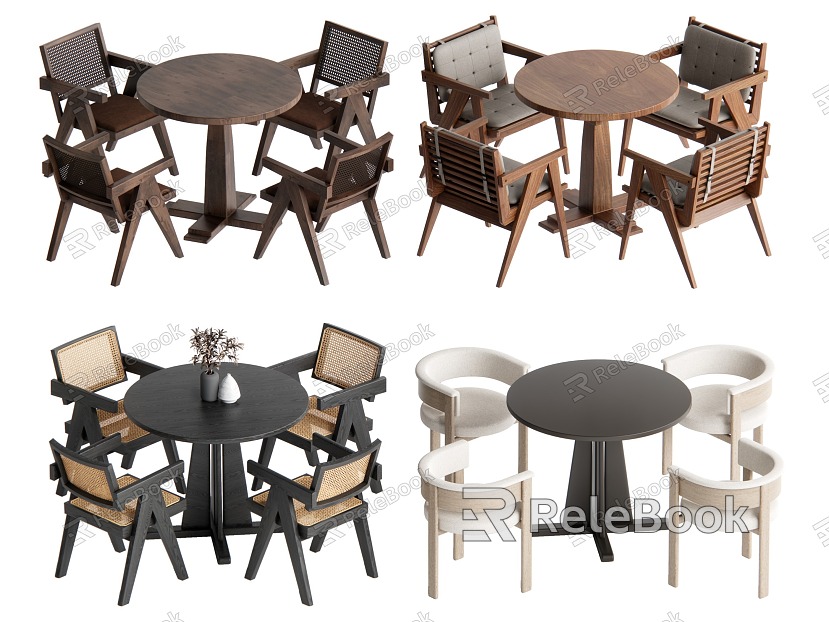 Quiet Style Casual Table and Chair Combination Dining Table and Chair model