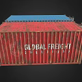 Industrial Shipping Containers Red And Blue With Open Door Featuring Global Freight Solutions For Logistics