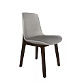 Contemporary Leisure Chair With Gray Fabric Upholstered Back Dark Wooden Legs And Comfortable Seat