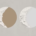 Modern Circular Wall Decor with Moon Surface Texture and Brown Gray Colors 3d model