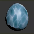 Blue Egg Shaped Translucent Decorative Lamp With Textured Surface And Glowing Effect