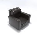 Black Leather Single Sofa With Modern Sleek Design And Comfortable Seating 3d model