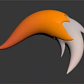 Abstract Orange And White Curved Structure 3D Design With Smooth Surface
