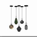 Stylish Glass Pendant Lights With Various Shapes And Colors For Interior Decoration