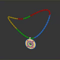 Gold Chain Necklace Featuring Oval Pendant With Red Gemstone And Diamond Accents