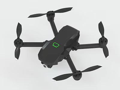 Smart Foldable Drone With Black Body Green Indicator And Camera 3d model
