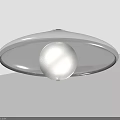 Modern Ceiling Light with Umbrella Shaped Shade and Spherical Bulb in Sleek Contemporary Design