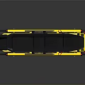 Black And Yellow Medical Stretcher With Wheels For Emergency Patient Transport