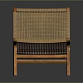 Light Wood Dining Chair With Woven Rattan Back And Seat Minimalist Design