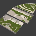 Park Landscape Design With Curved Paths Lush Green Lawns And Open Spaces Layout