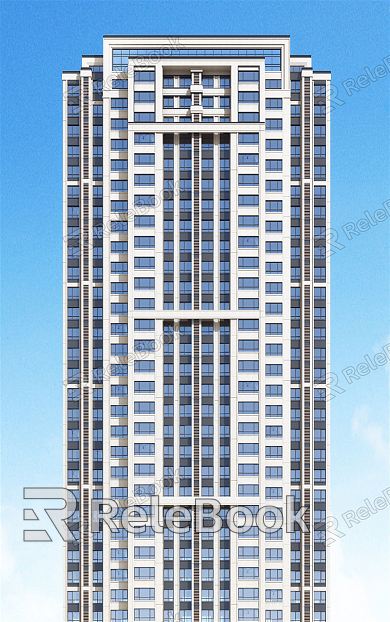 Modern Residential Building Public Facade Residence model