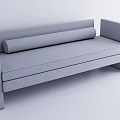 Modern Minimalist Gray Fabric Sectional Sofa With Simple Backrest Design 3d model