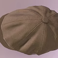 Classic Brown Fabric Hat With Stylish Brim And Textured Surface Design
