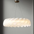Elegant Modern White Curved Acrylic Chandelier With Soft Glowing Lighting Effect