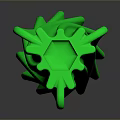 Green Plastic Strips Displayed On Black Background With Reflection Effect