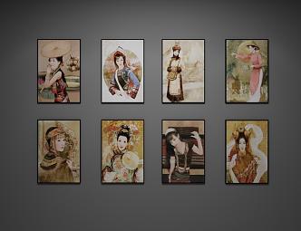 decorative painting of ethnic minorities 3d model